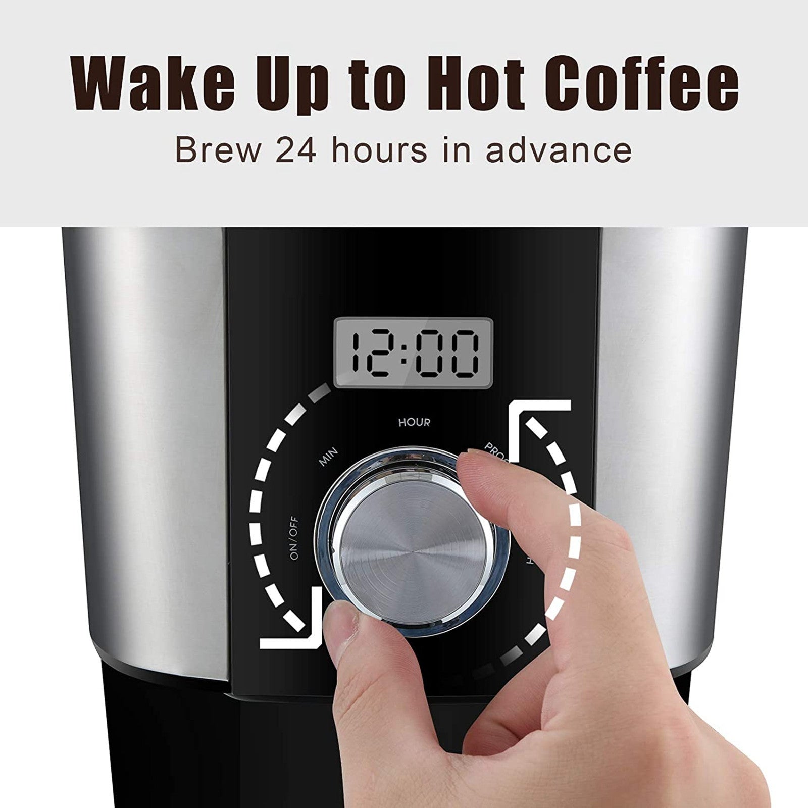 12 Cup Stainless Steel Programmable Coffee Maker, Black
