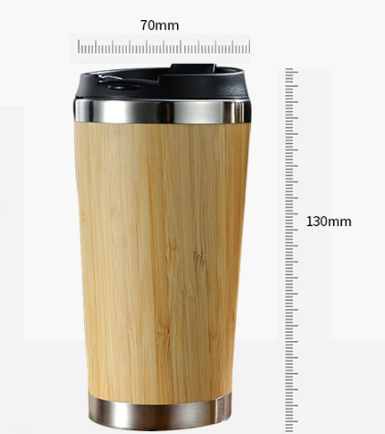 14 Oz Bamboo Pattern Coffee Tumbler, Stainless Steel